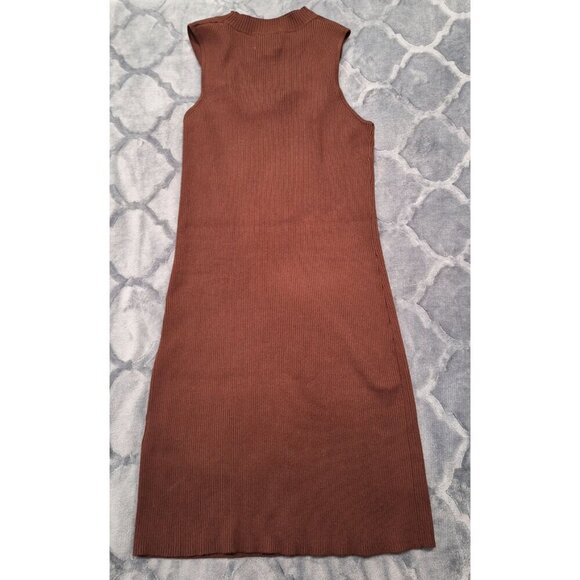 NWOT Pink Rose Brown Sleeveless Ribbed Knit Bodycon Dress/Sz. XL - Picture 5 of 5